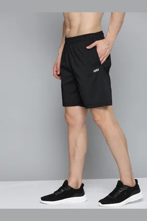 HRX Training Men Jet Black Rapid-Dry Brand Carrier Shorts