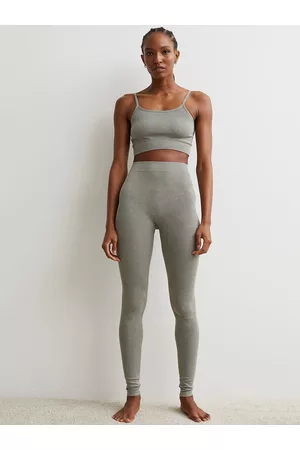 H&M Women Grey Seamless Ribbed Leggings