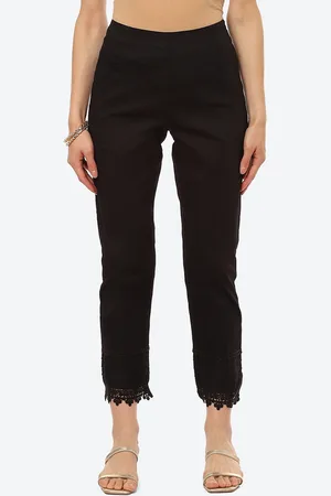 Rangriti Women Black Relaxed Trousers