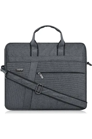 Lorem Unisex Grey & Silver-Toned Laptop Bag