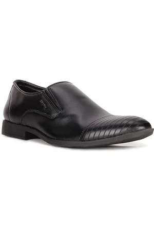 Bata Men Black Woven Design Formal Shoes