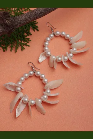 Cardinal White Contemporary Drop Earrings