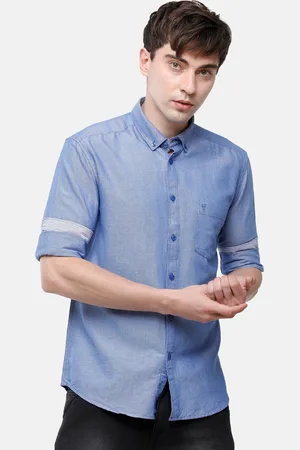 Classic Polo Men Blue Slim Fit Casual Shirt