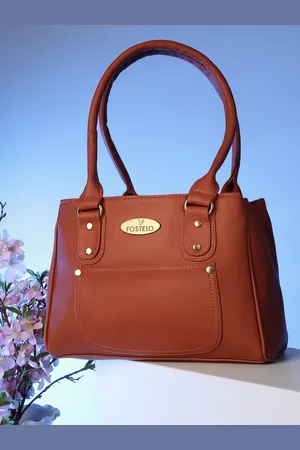 FOSTELO Rose Gold PU Structured Shoulder Bag
