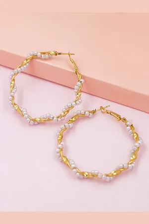 Bellofox Gold-Toned Circular Hoop Earrings