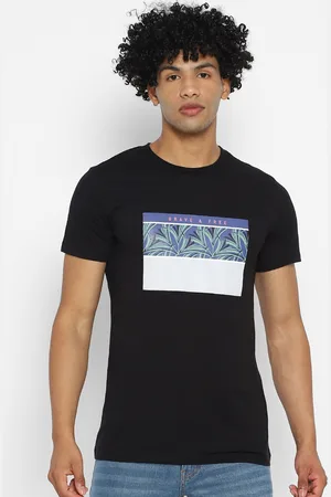 Forever 21 Men Black Printed Round Neck T-shirt