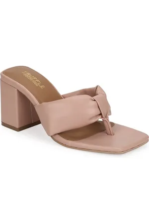Truffle Collection Nude-Coloured PU Block Heels