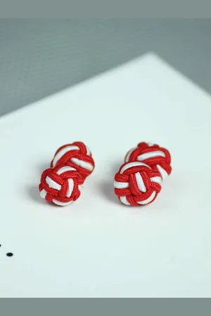Tossido Men Red & White Contemporary Cufflink