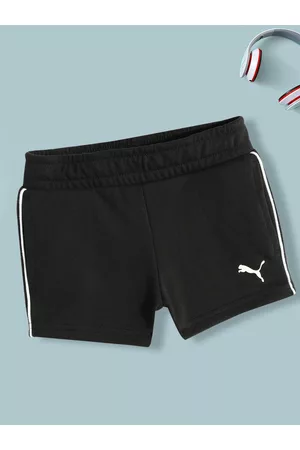 PUMA Girls Black Regular Fit Solid Modern Sports Youth Shorts