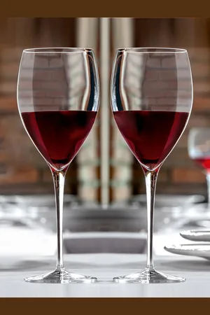 Luigi Bormioli Set Of 2 Transparent Large Wine Glasses