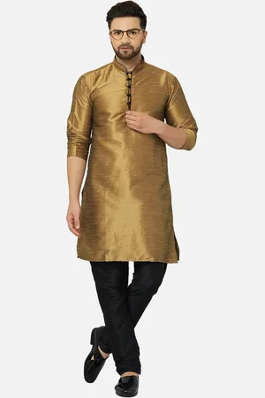 Kaifoo Men Golden Kurta with Pyjamas