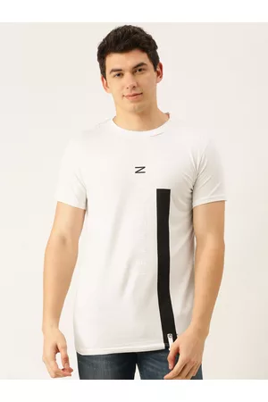 Forever 21 Men White & Black Typography Printed Applique T-shirt