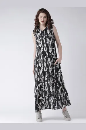 DODO & MOA Women Black Crepe Maxi Dress
