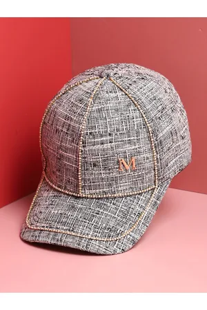 Campus Sutra Women Grey & White Self Design Baseball Cap