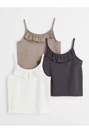 H&M Girls 3-Pack Cotton Strappy Tops
