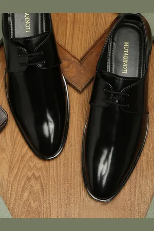MUTAQINOTI Men Black Solid Formal Derby Shoes