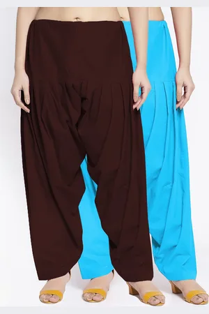 Jinfo Women Pack Of 2 Solid Loose-Fit Cotton Salwar