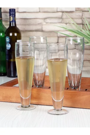 ceradeco Set of 6 Transparent Solid Long Wine Glasses