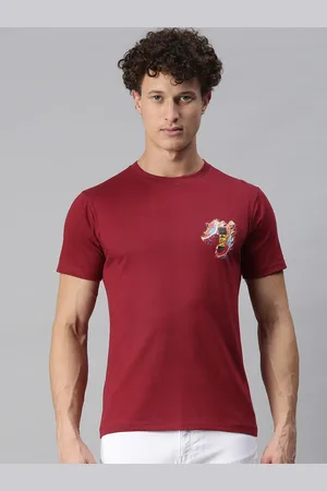 BRATMA Men Maroon Printed T-shirt