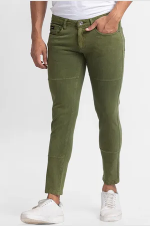 SPYKAR Men Green Tapered Fit Trousers