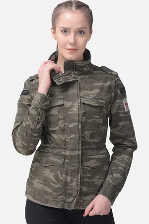 women multicoloured camouflage pure cotton bomber jacket