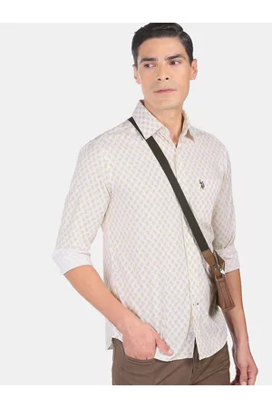 U.S. Polo Assn. U S Polo Assn Men White Printed Casual Shirt