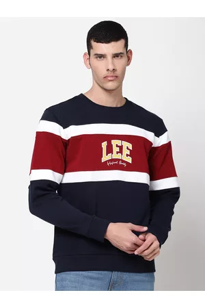 Lee Men Blue Colourblocked Sweatshirt
