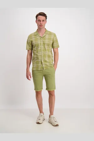 Lindbergh Men Khaki Relaxed Fit Cotton Tartan Checked Casual Shirt