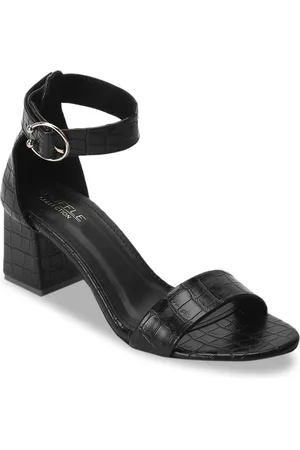 Truffle Collection Women Black Solid Block Heels