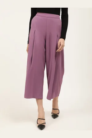 CENTRESTAGE Women Purple Loose Fit High-Rise Culottes Trousers