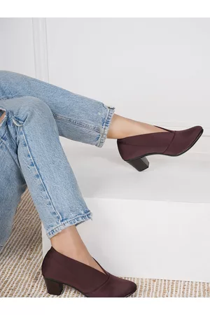 SHEZONE Brown Block Pumps