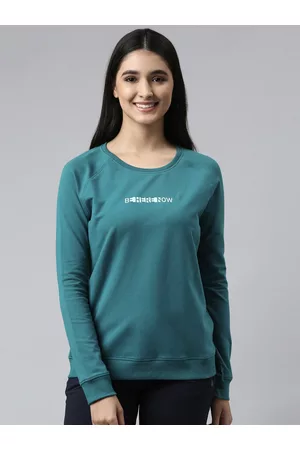 ENAMORA Women Crew Neck Stretch Cotton Basic Sweatshirt