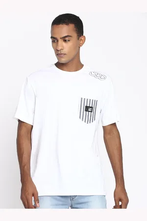 Lee Men White Pockets Graphic Print Relaxed Fit T-shirt