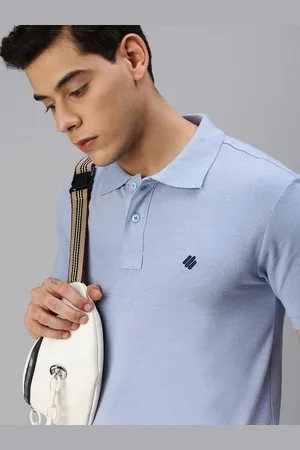 ONN Men Blue Polo Collar T-shirt