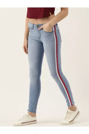 Campus Women Blue Slim Fit Mid-Rise Cotton Clean Look Stretchable Jeans