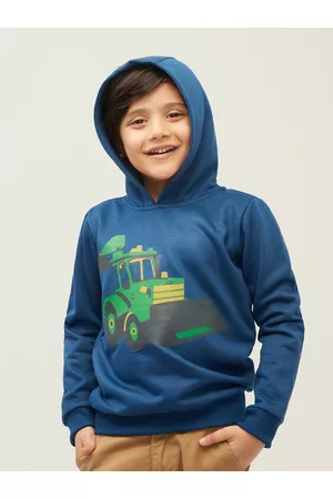 Frangipani Boys Blue Graphic Printed Hooded Sweatshirt