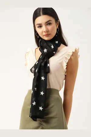 DressBerry Women Black & White Printed Scarf