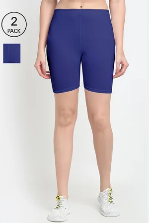 GRACIT Women Pack Of 2 Blue Cycling Sports Shorts