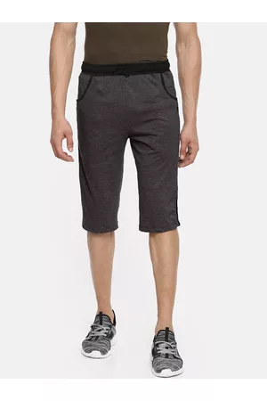 dollar Men Charcoal Solid Regular Fit Shorts
