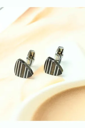 Tossido Men Printed Brass Metal Premium Geometric Cufflink