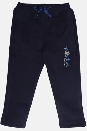 Chimprala Girls Navy Blue Solid Cotton Jogger