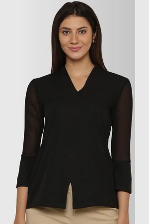 FableStreet Women Black Solid Top