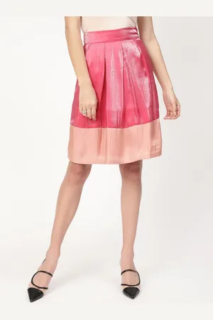 CENTRESTAGE Women Pink Solid A-Line Skirt