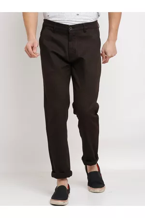 Rodamo Men Brown Slim Fit Trousers