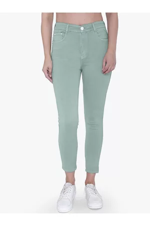 FCK-3 Women Lime Green Jean High-Rise Stretchable Jeans