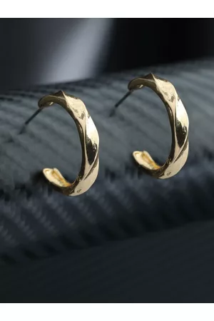 Priyaasi Gold-Plated Contemporary Hoop Earrings
