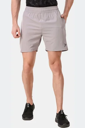 FITINC Men Grey Slim Fit Running Sports Shorts With Rapid-Dry Technology