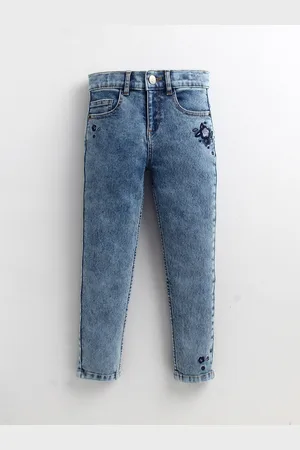 Cherry Crumble Girls Blue Fadeout Embroidered Jeans