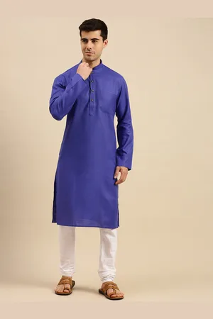 Sanwara Men Blue Pure Cotton Kurta with Pyjamas