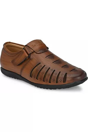 San Frissco Men Tan Brown Fisherman Sandals